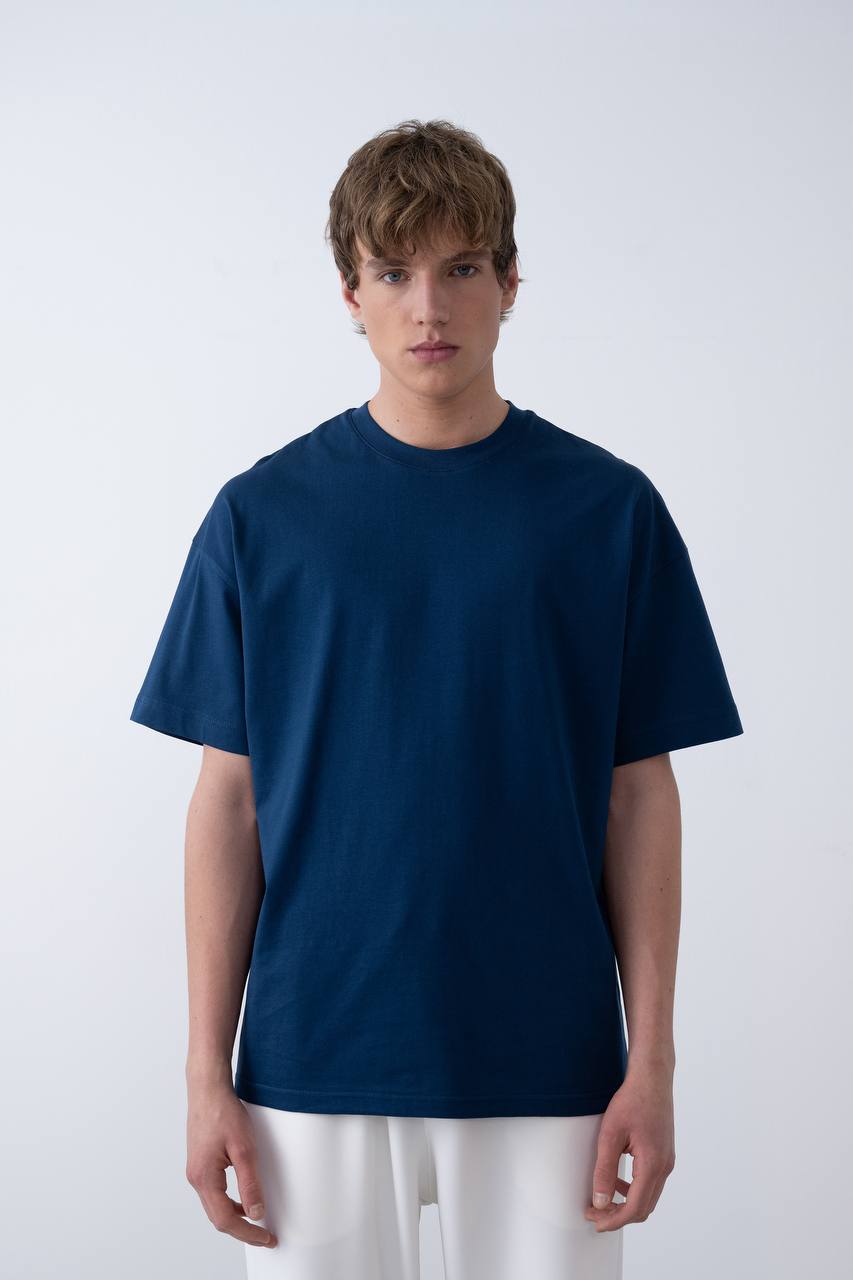 Men's Classic Navy Blue Crew Neck T-Shirt