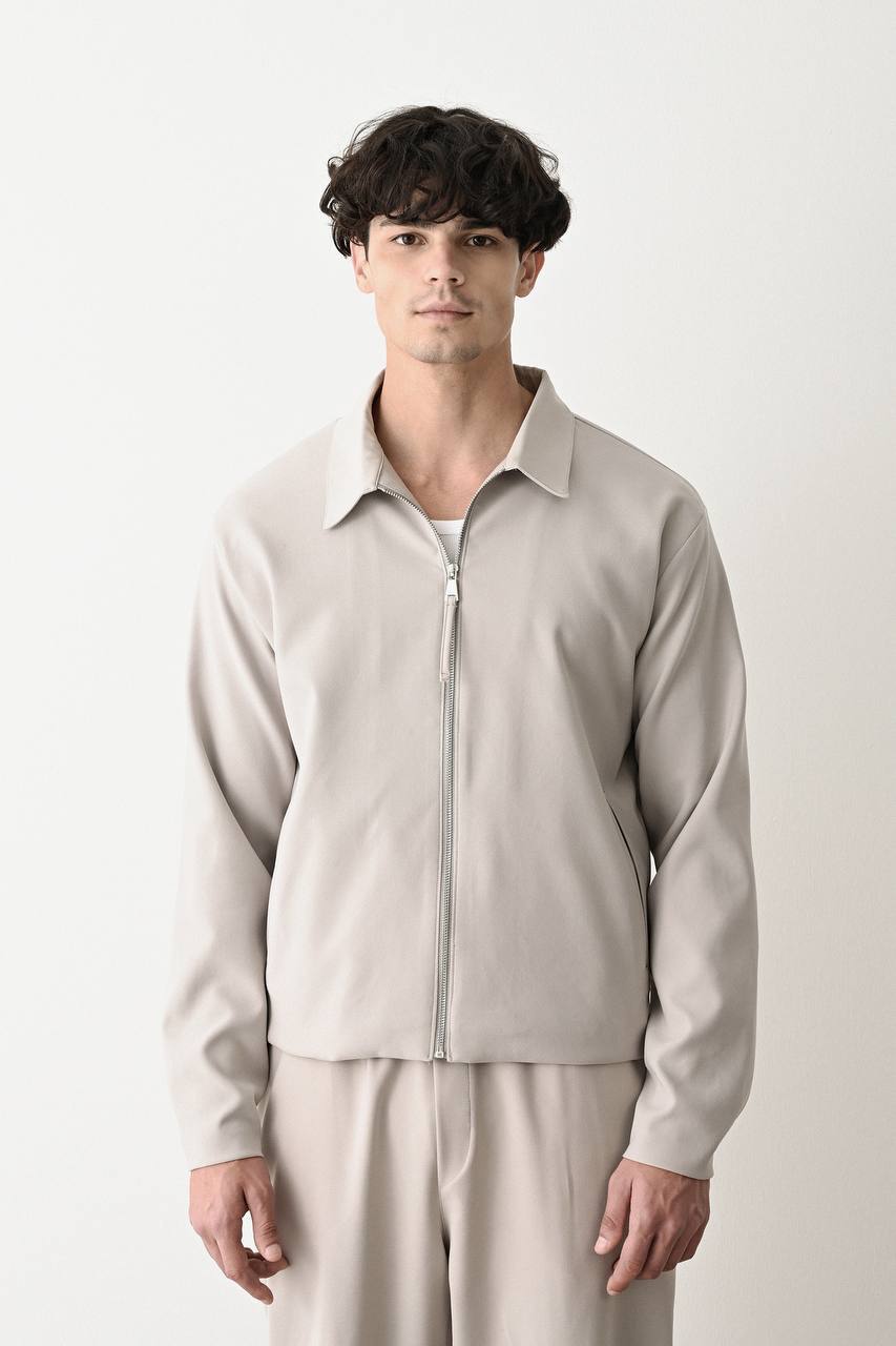 Men's Casual Full-Zip Collared Jacket