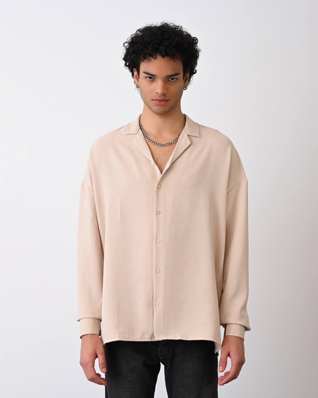 Men's Relaxed Fit Long Sleeve Collared Shirt