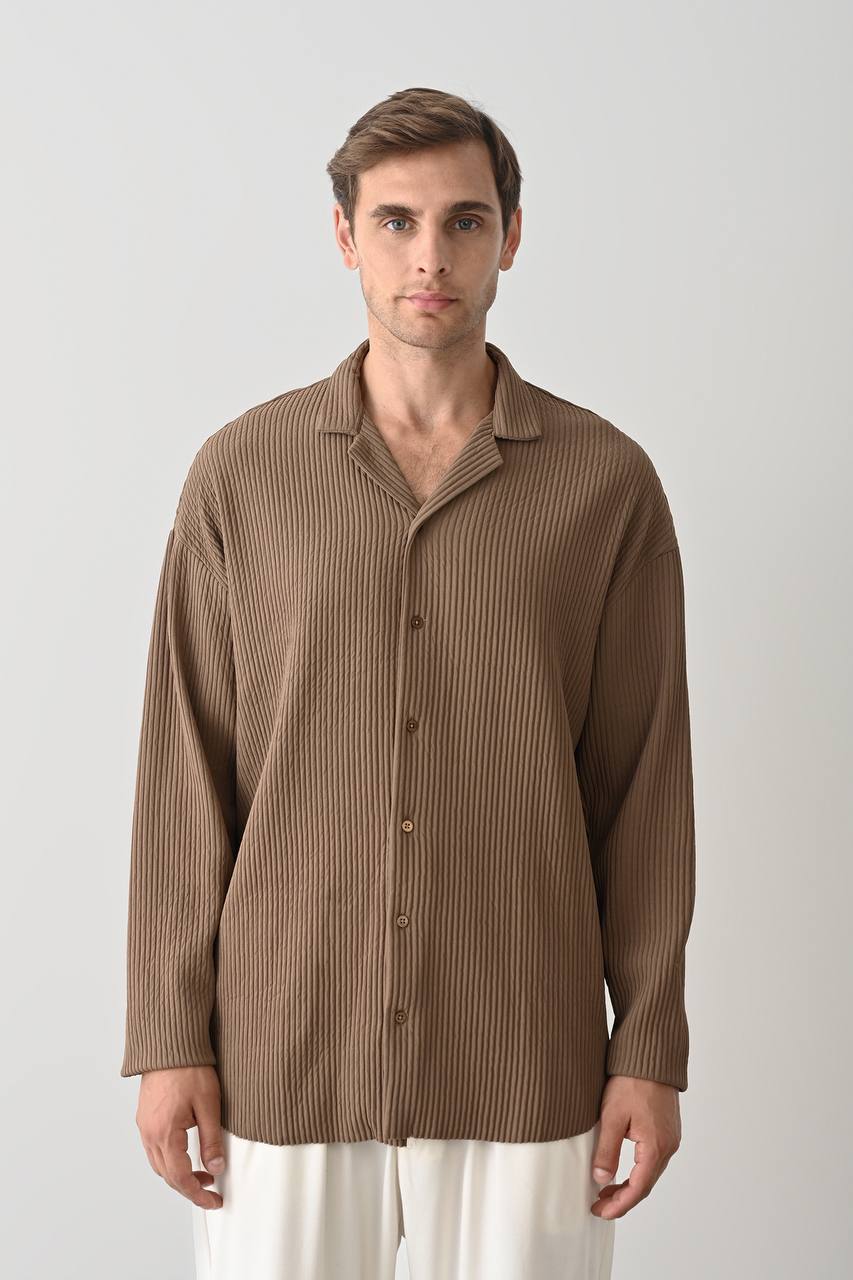 Men's Ribbed Textured Long Sleeve Shirt