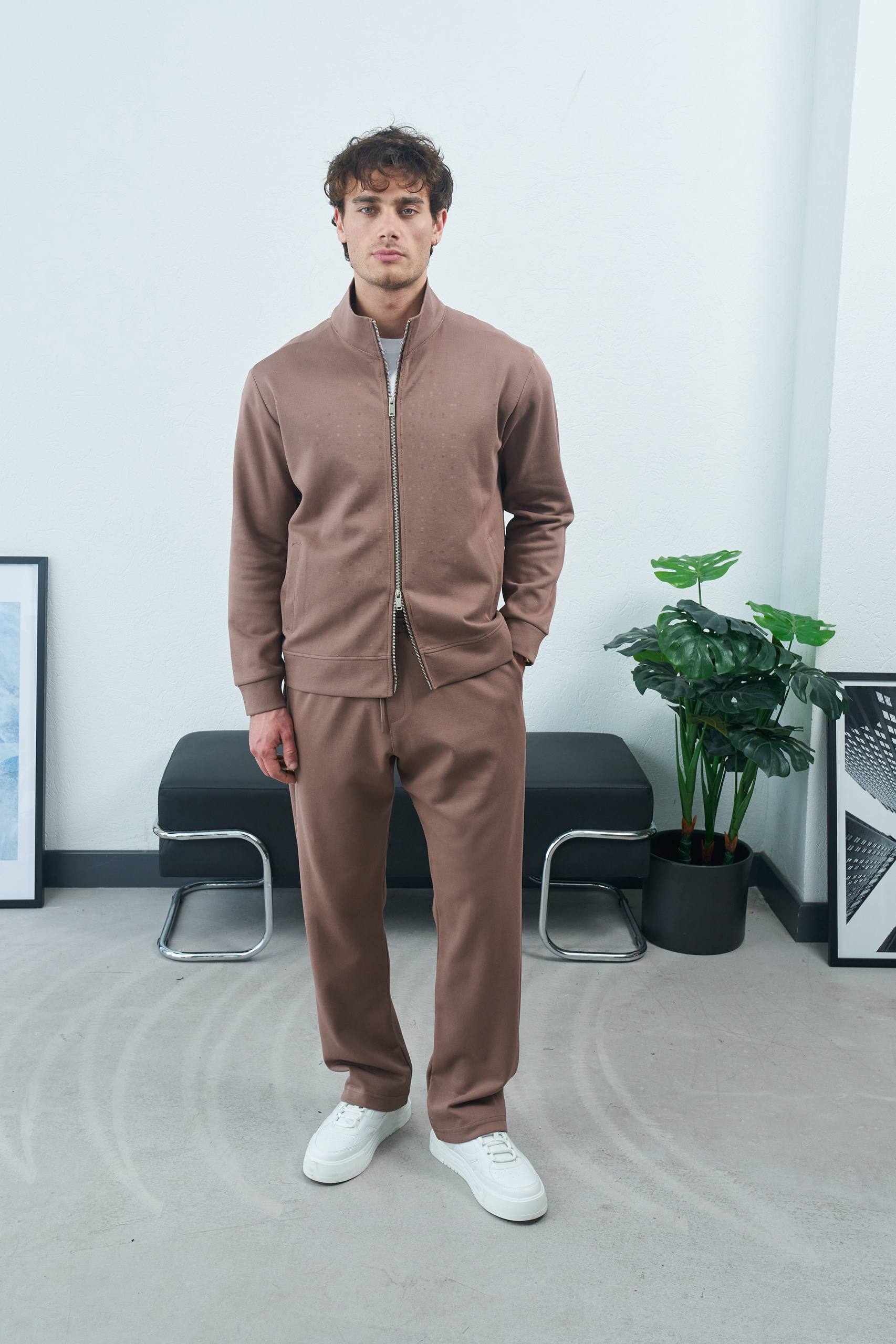 Men's Casual Full-Zip Tracksuit Set