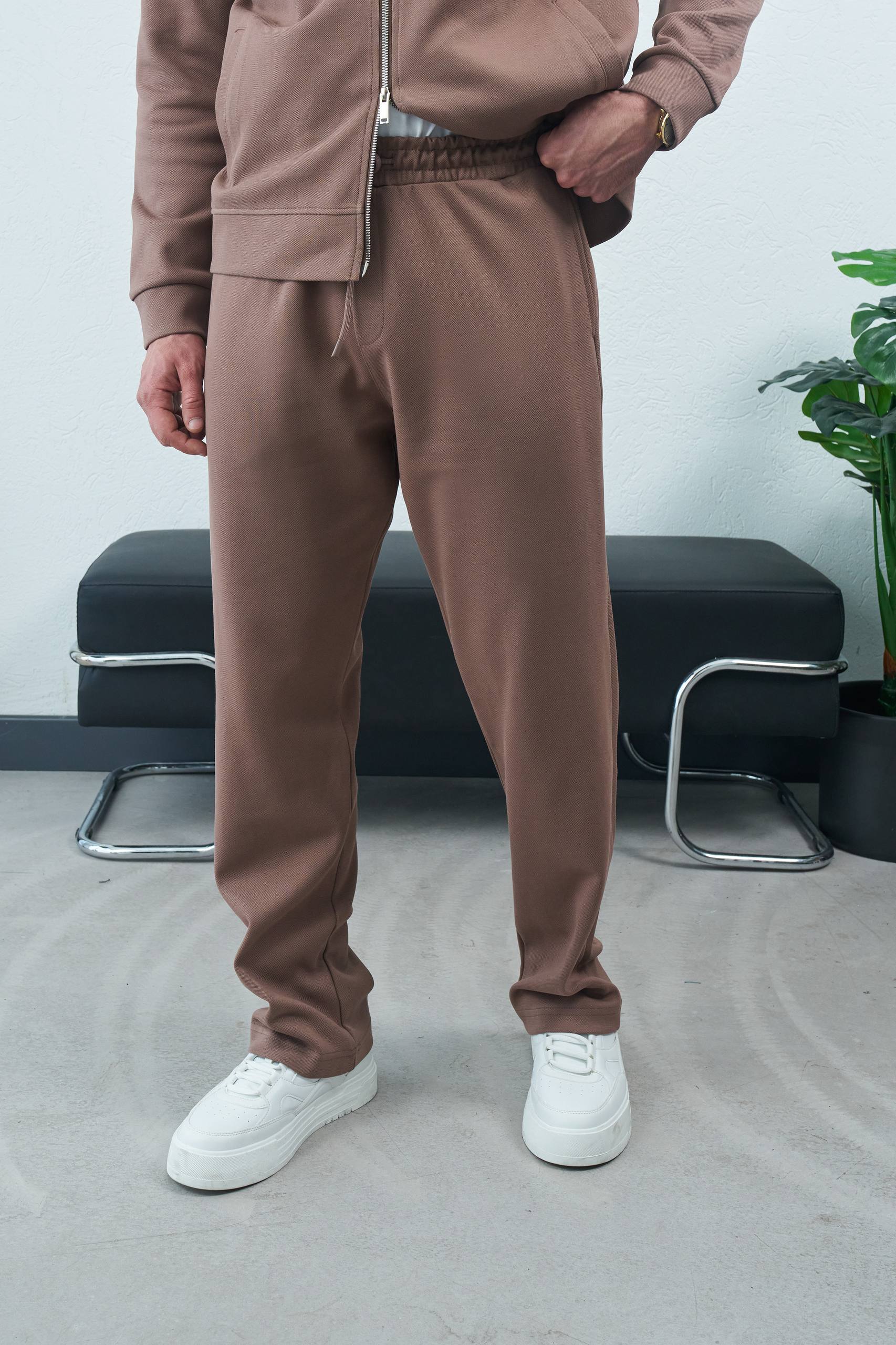 Men's Premium Brown Fleece Tracksuit Set