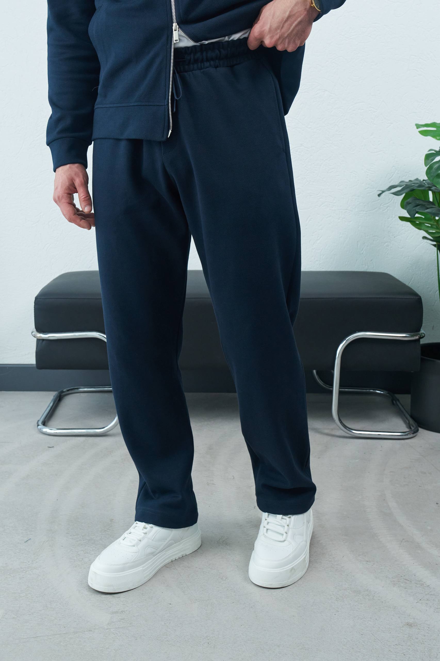 Men's Navy Blue Relaxed Fit Sweatpants