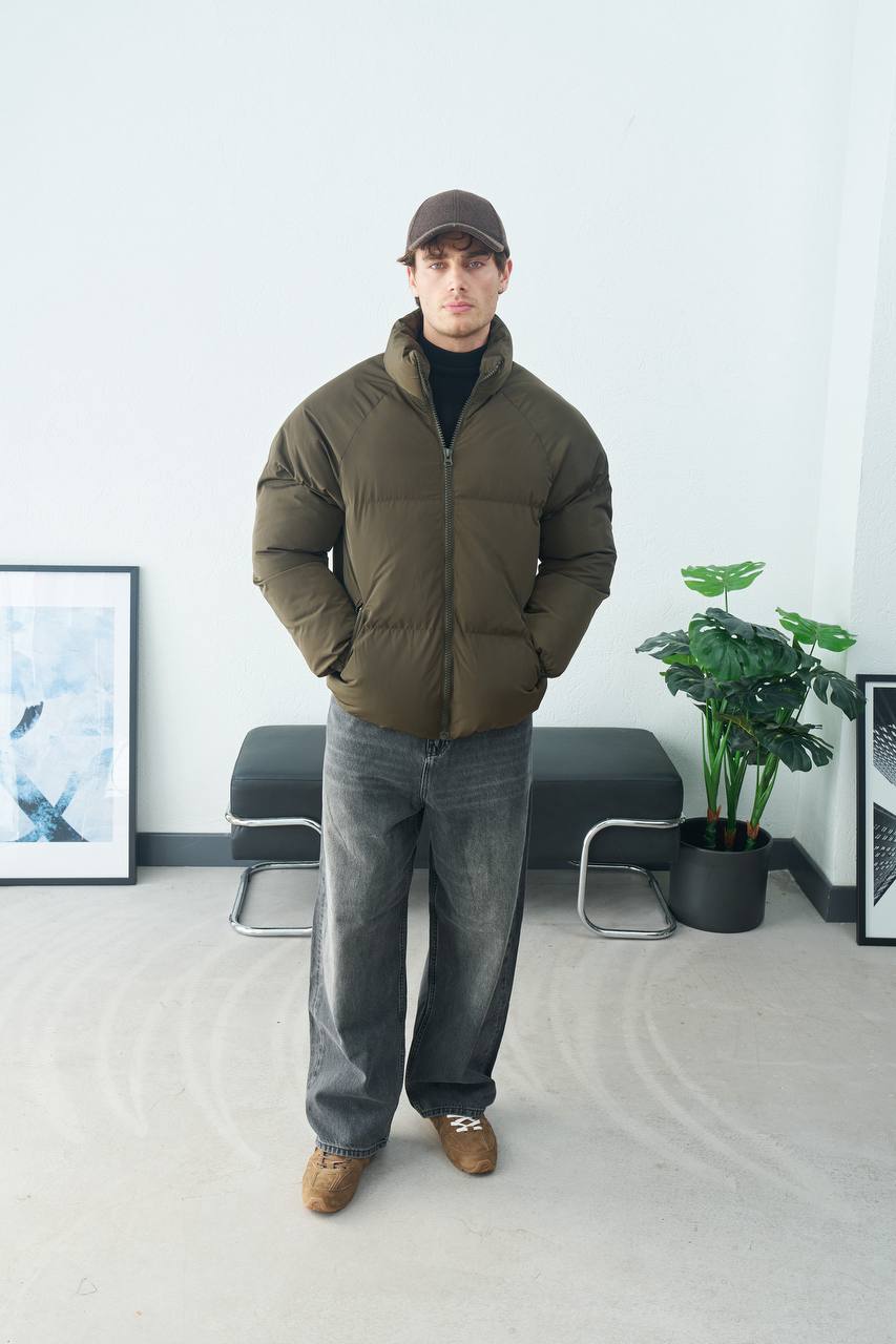 Men's Olive Green Puffer Jacket