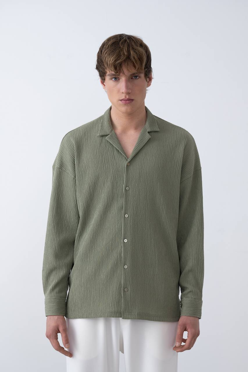 Men's Crinkle Texture Relaxed Fit Shirt
