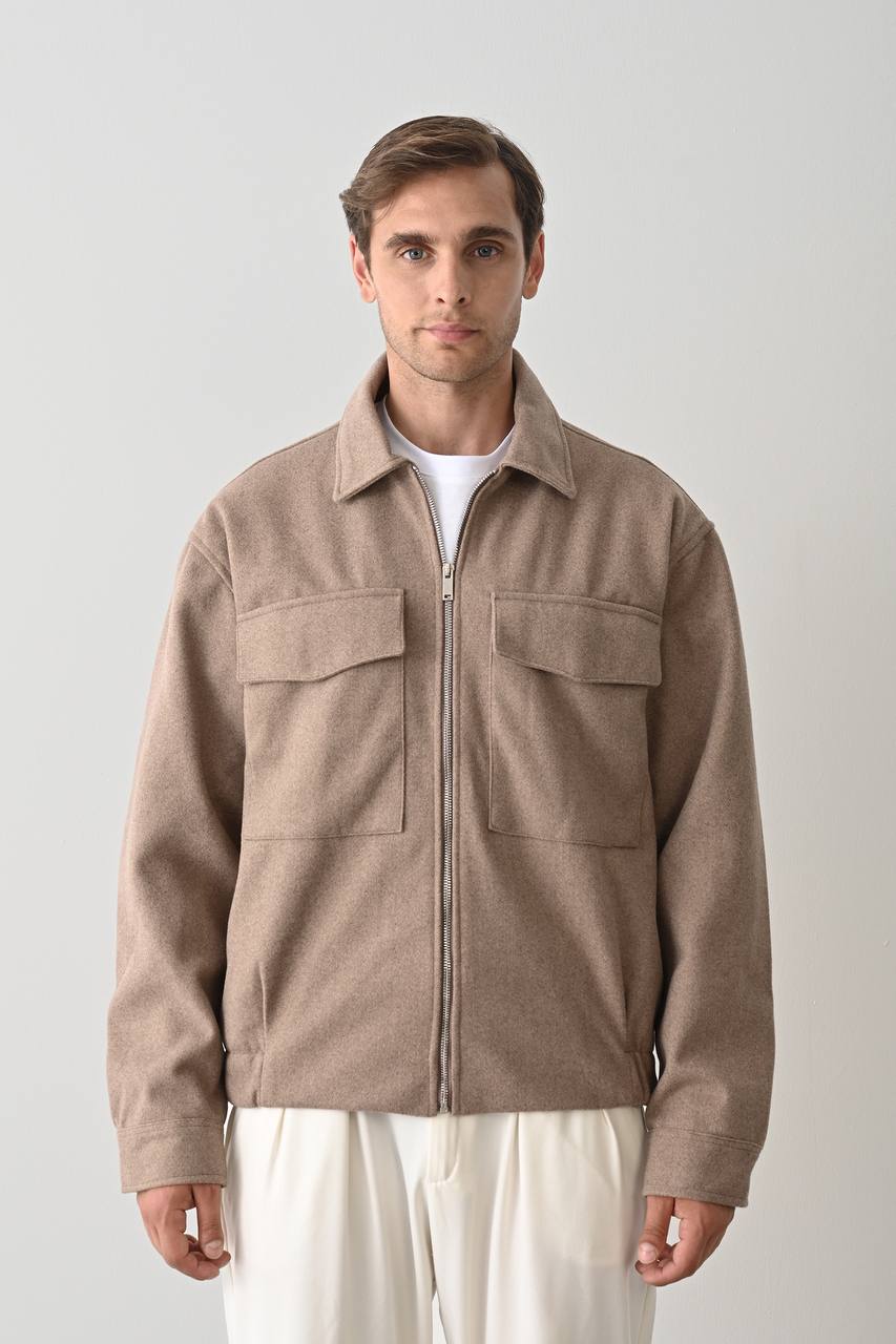 Men's Casual Full-Zip Shacket Jacket