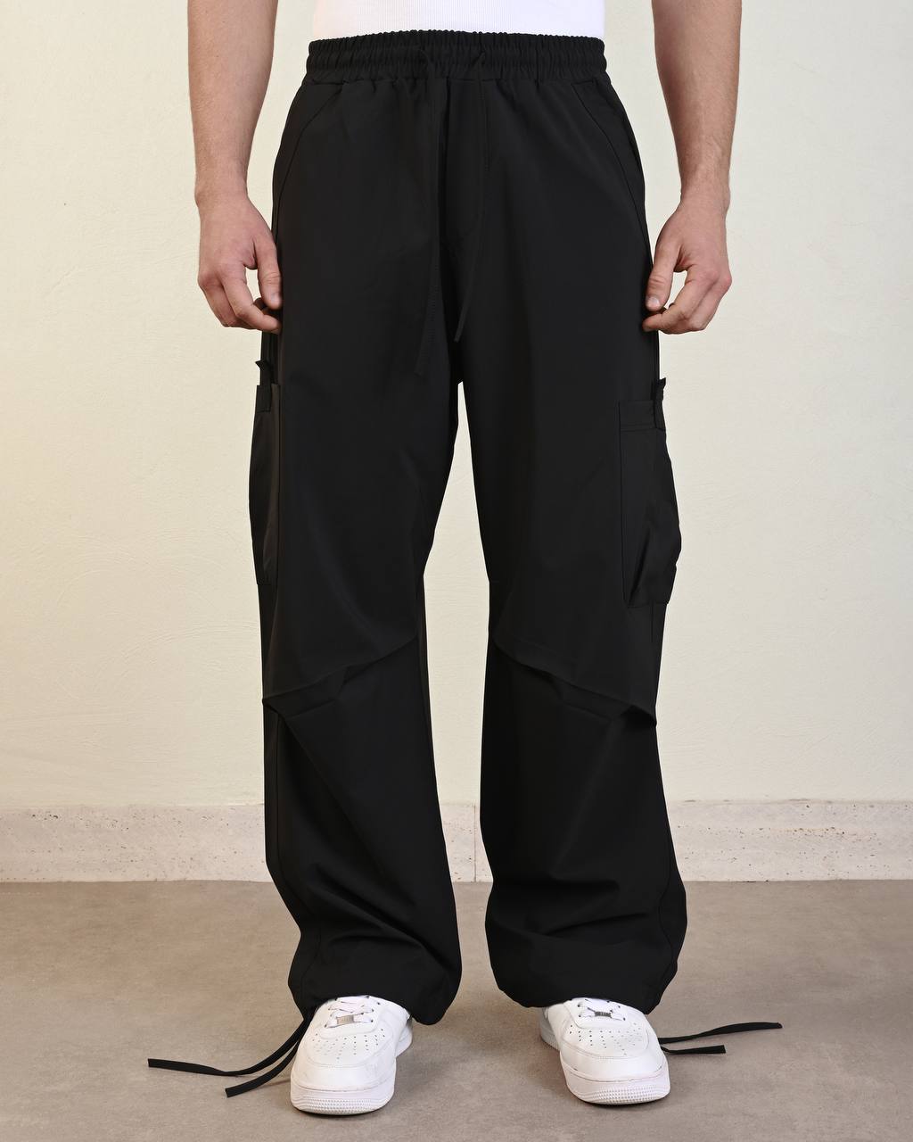 Men's Black Loose Fit Cargo Pants